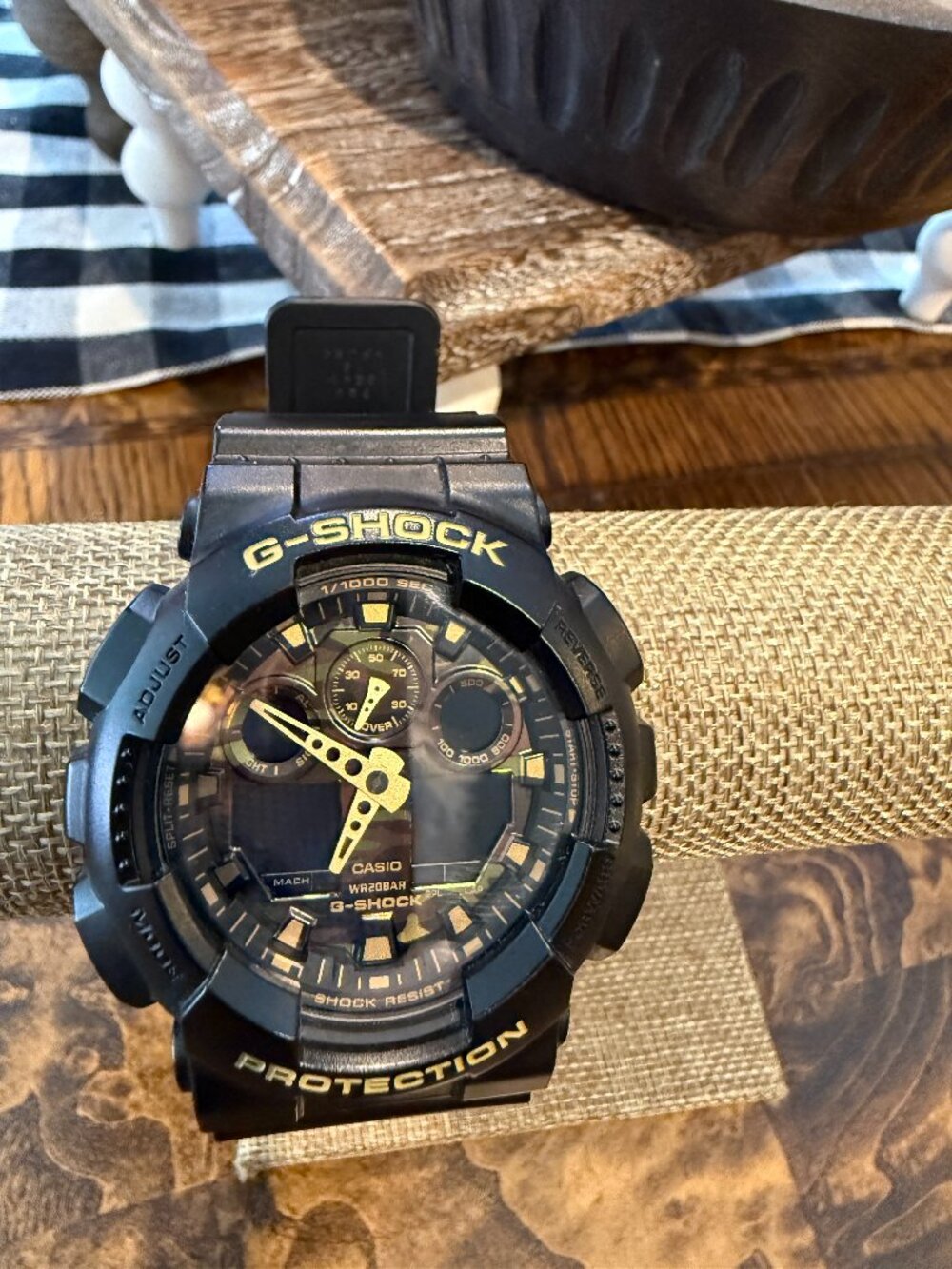 Casio G-Shock Analog-Digital Camouflage Black GA-100 Series GA-100CF ~ Old Model